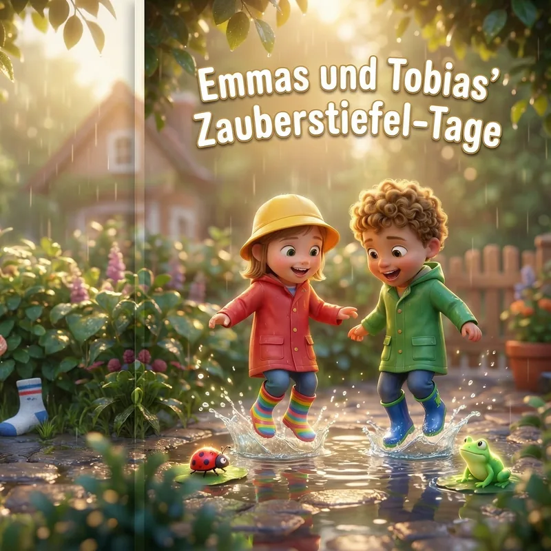 Cover van het gepersonaliseerde kinderboek Emmas und Tobias’ Zauberstiefel-Tage