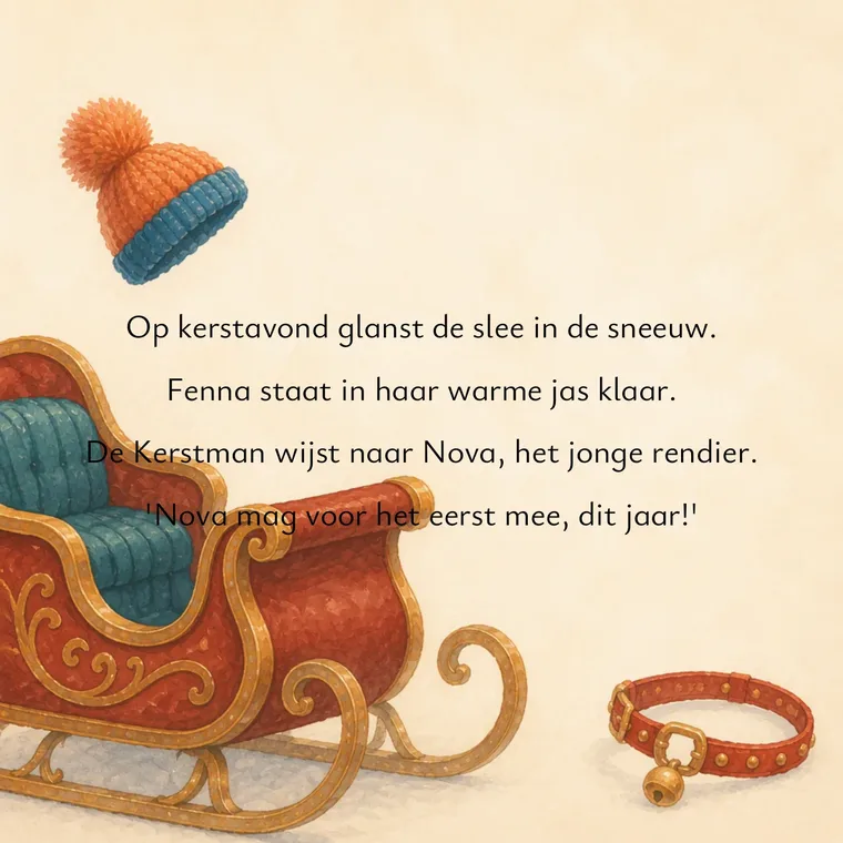 Fenna trifft Rentier Nova am warmen Stall, mit dem Weihnachtsmann dabei