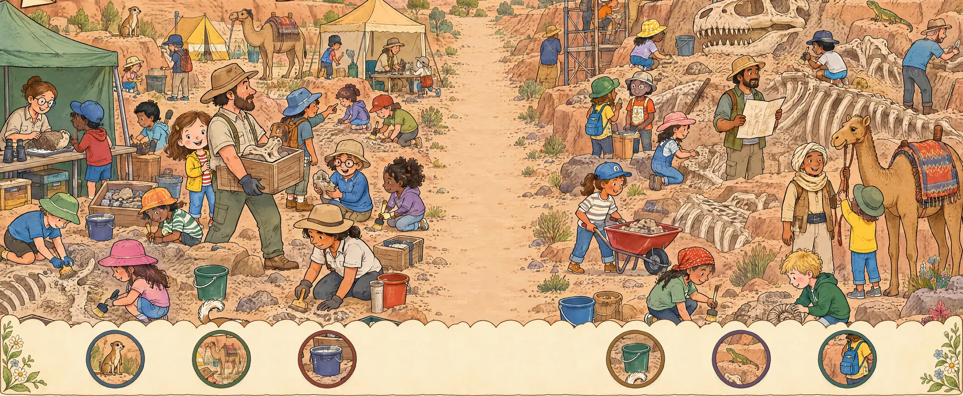 Ein trubeliges Wimmelbild, in dem Mila irgendwo in der Menge versteckt ist